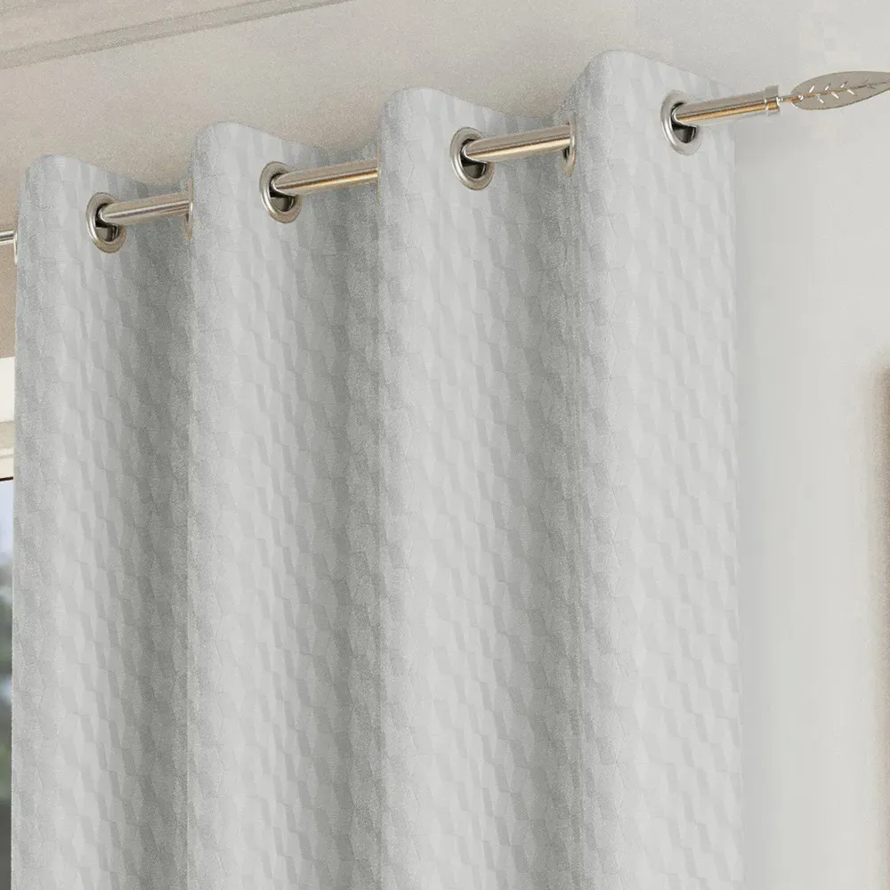 Tokyo Eyelet Curtains with Thermal Darkening - Grey, Velvet