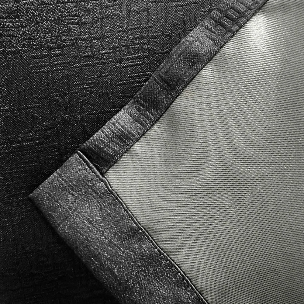 Vogue Thermal Blackout Eyelet Curtains - Black, Polyester