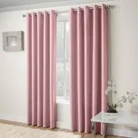 Vogue Thermal Blackout Eyelet Curtains - Blush, Polyester