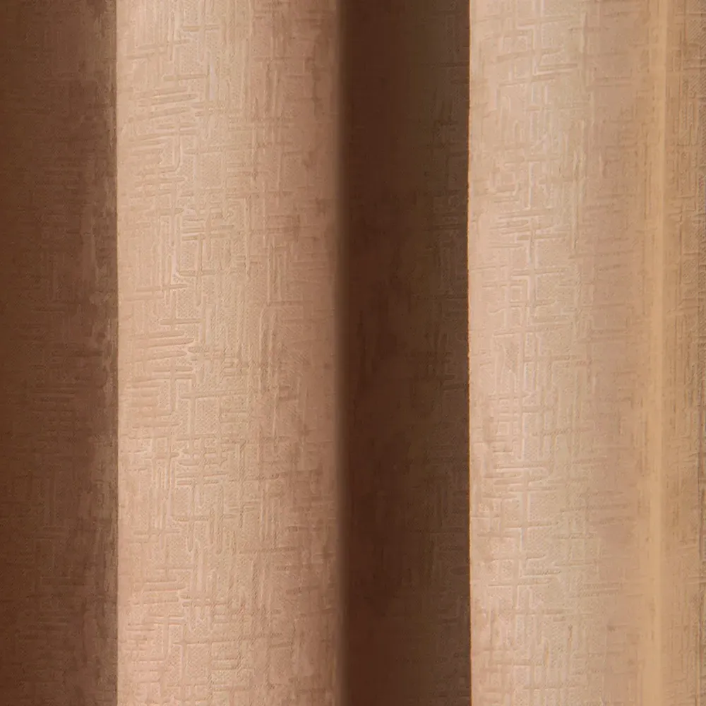 Vogue Thermal Blackout Eyelet Curtains - Brown, Polyester