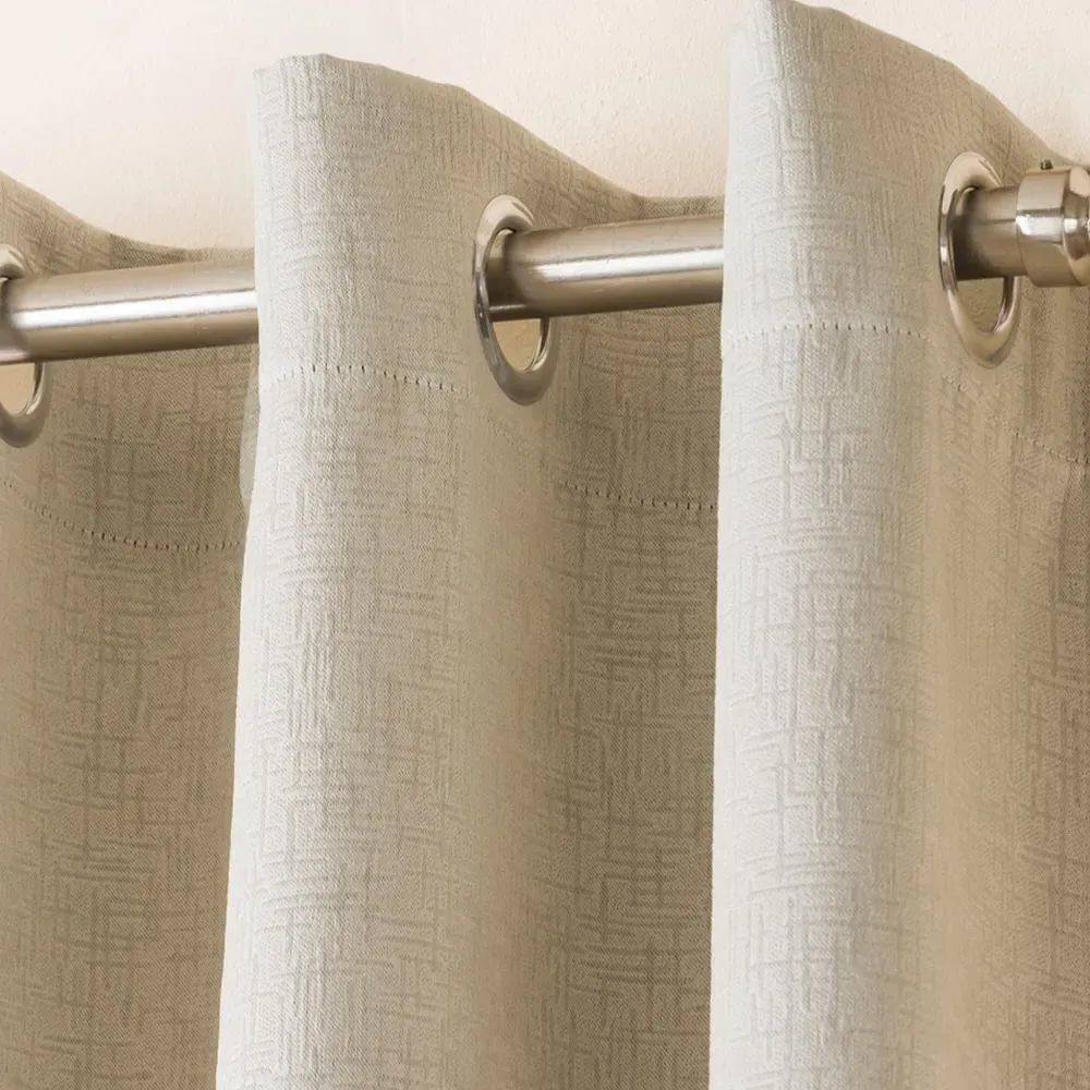 Vogue Thermal Blackout Eyelet Curtains - Cream, Polyester