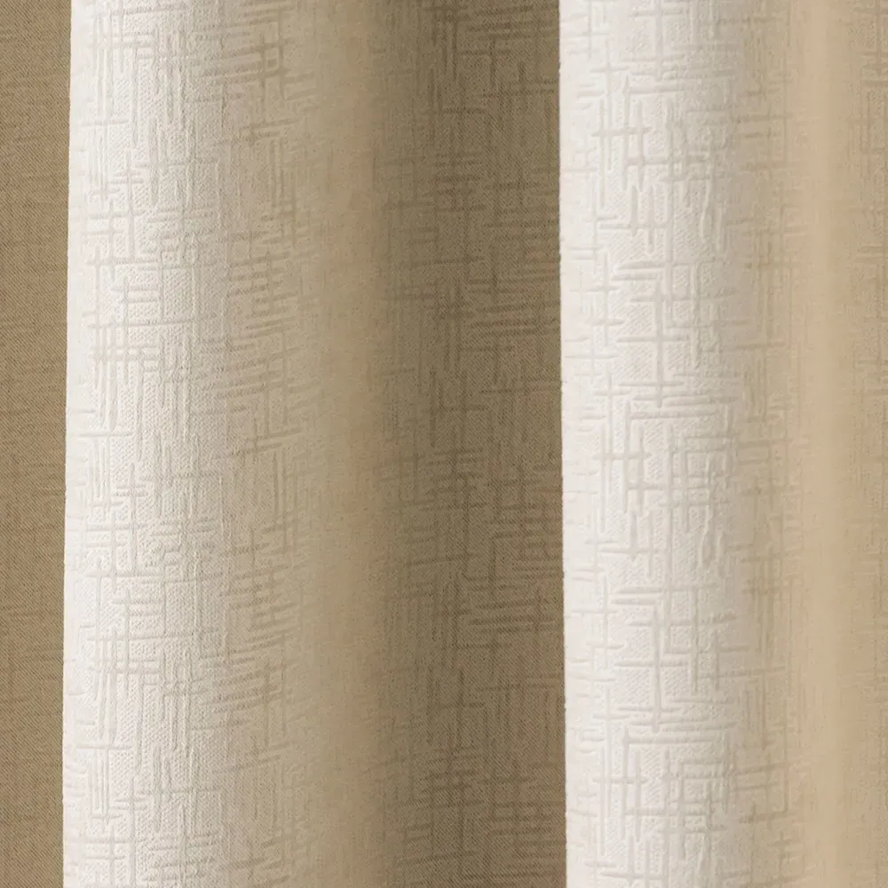 Vogue Thermal Blackout Eyelet Curtains - Cream, Polyester