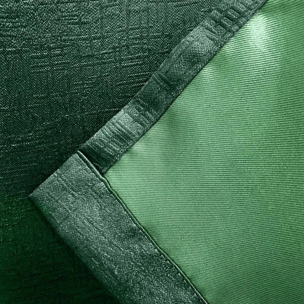 Vogue Thermal Blackout Eyelet Curtains - Green, Polyester