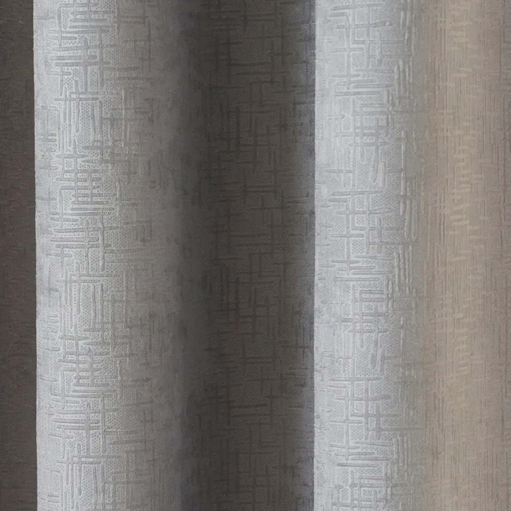 Vogue Thermal Blackout Eyelet Curtains - Grey, Polyester
