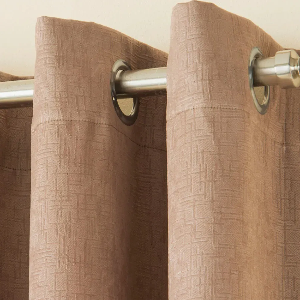 Vogue Thermal Blackout Eyelet Curtains - Latte, Polyester