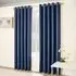 Vogue Thermal Blackout Eyelet Curtains - Navy, Polyester