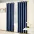 Vogue Thermal Blackout Eyelet Curtains - Navy, Polyester