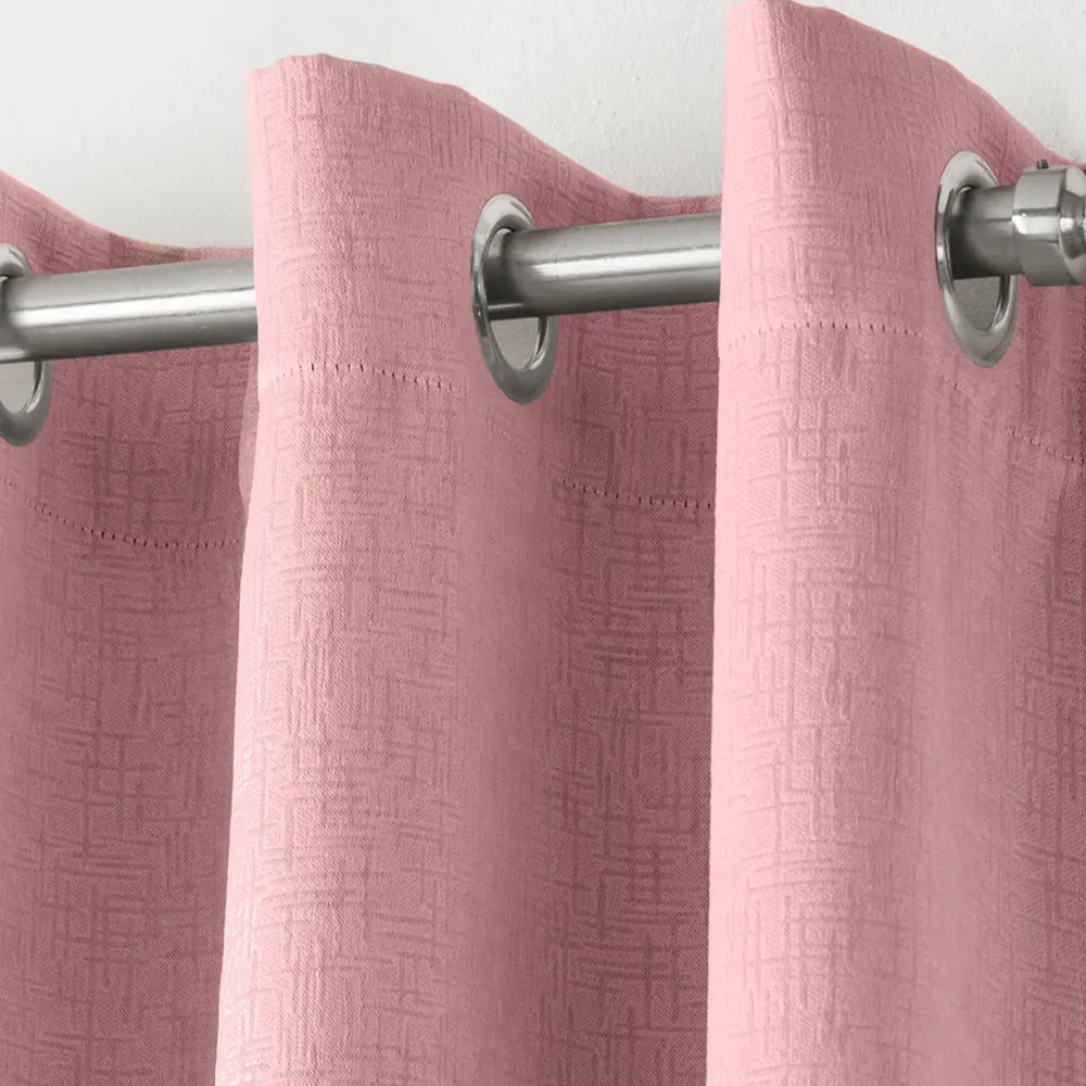 Vogue Thermal Blackout Eyelet Curtains - Pink, Polyester
