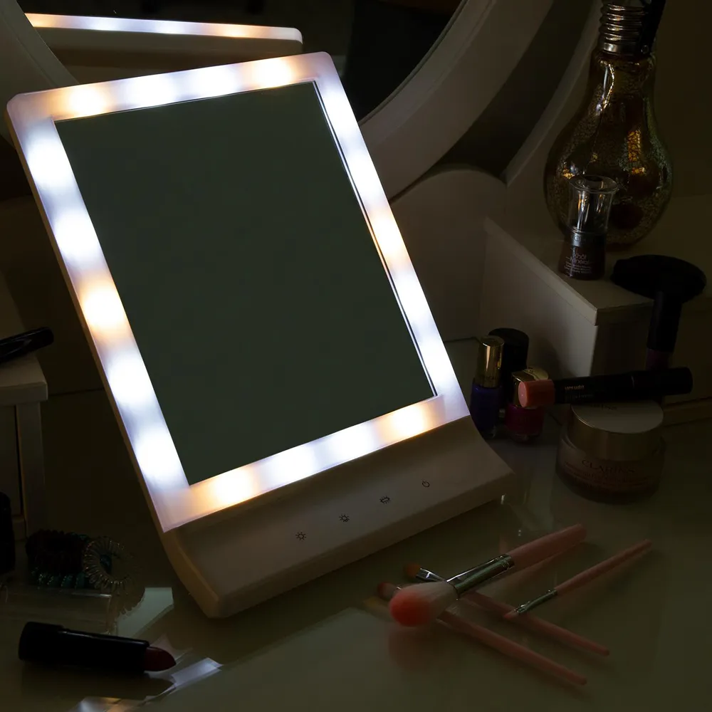USB And Battery LED Multi-Light Beauty Mirror - White