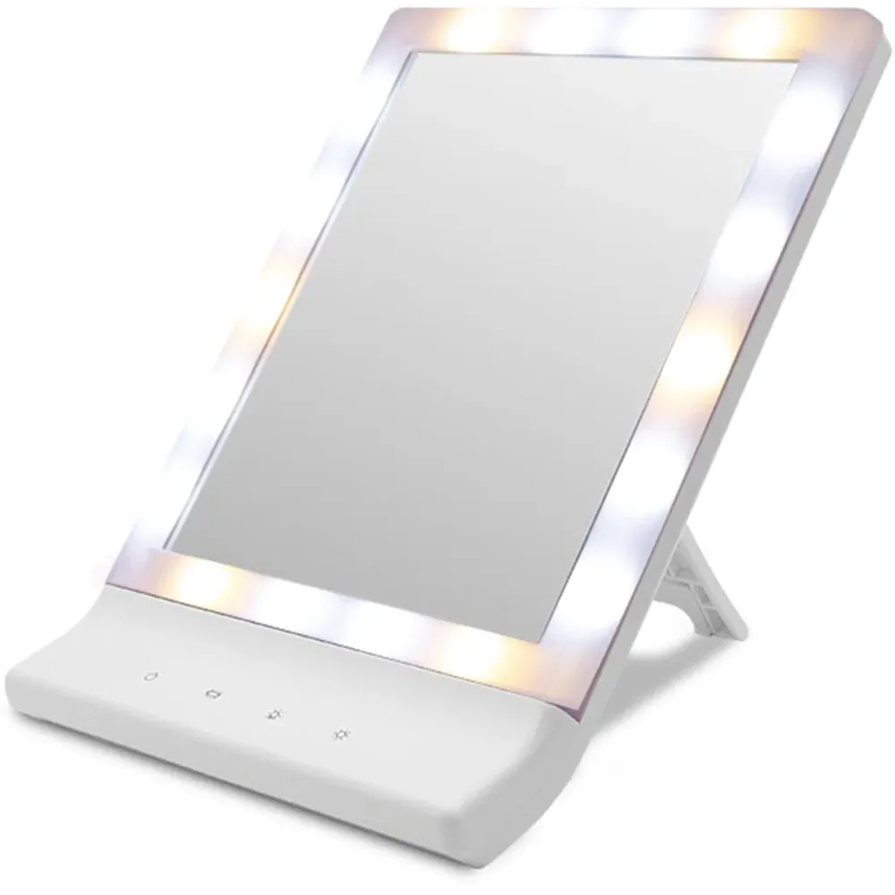 USB And Battery LED Multi-Light Beauty Mirror - White image