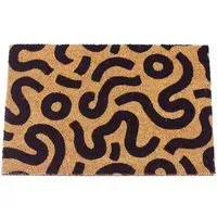 Astley Abstract Door Mat - Brown, Coir