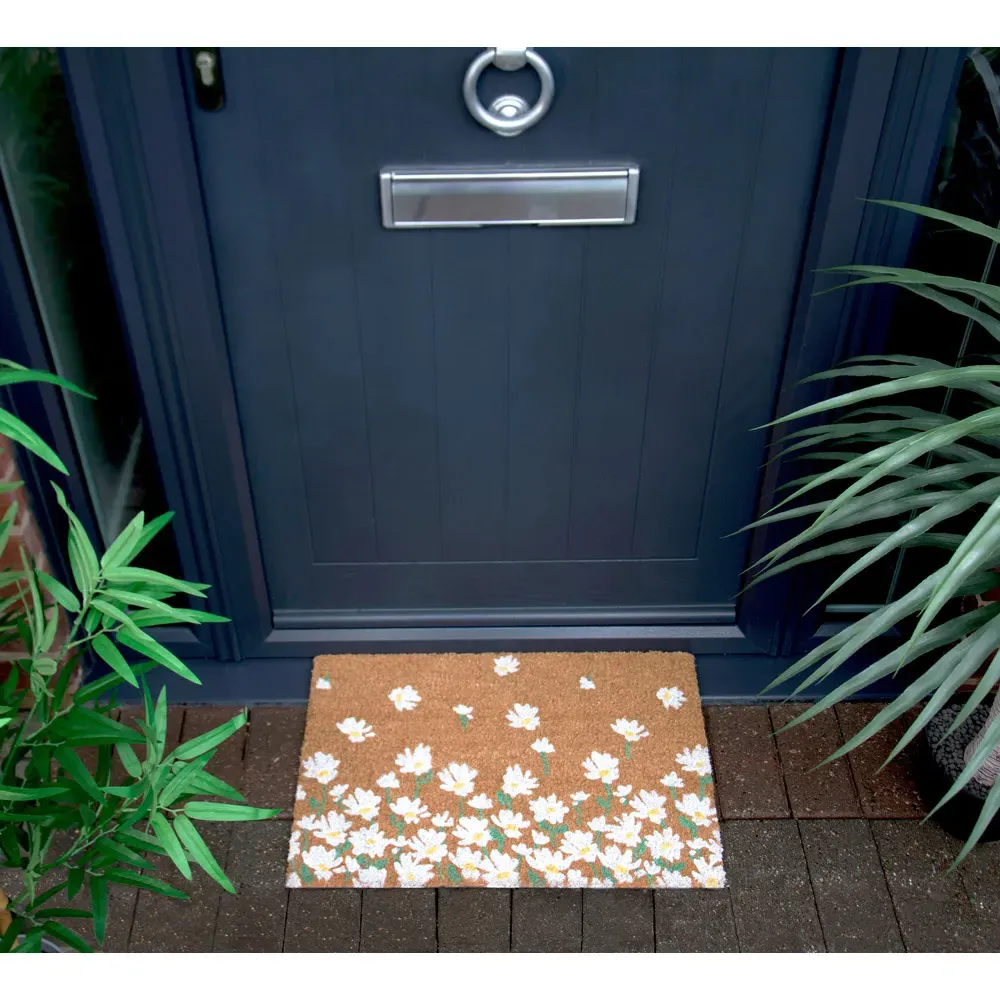 Astley Daisy Door Mat - Brown, Coir