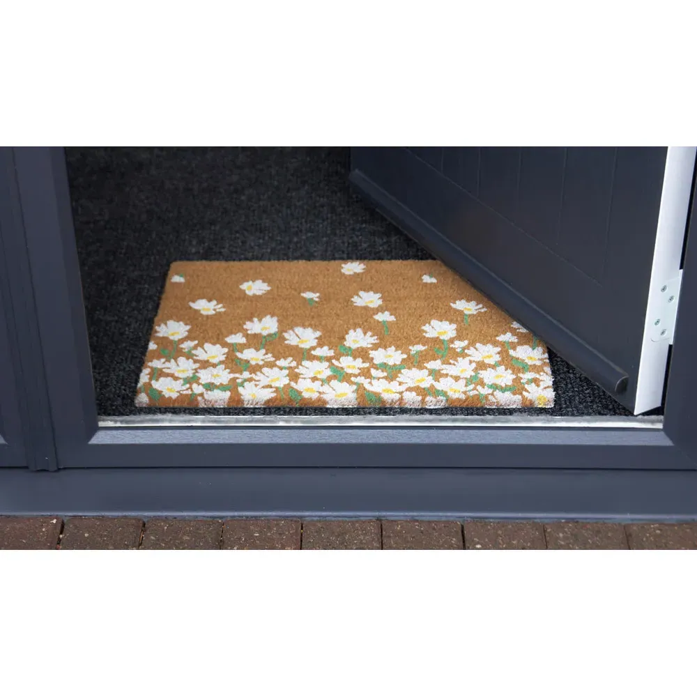 Astley Daisy Door Mat - Brown, Coir