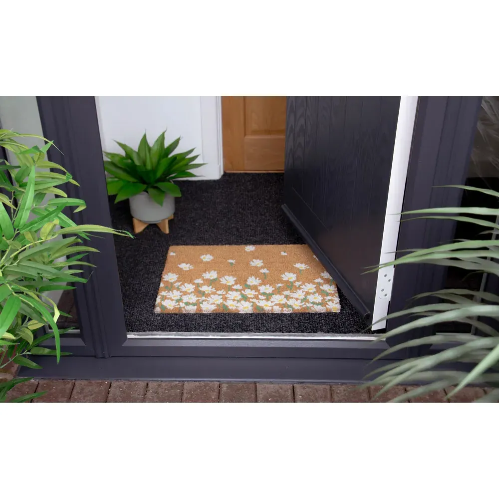 Astley Daisy Door Mat - Brown, Coir