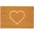 Astley Heart Embossed Door Mat - Brown, Coir