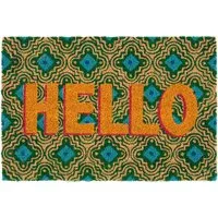 Astley Hello Door Mat - Multi, Coir