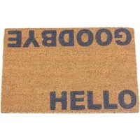 Astley Hello Goodbye Door Mat - Brown, Coir