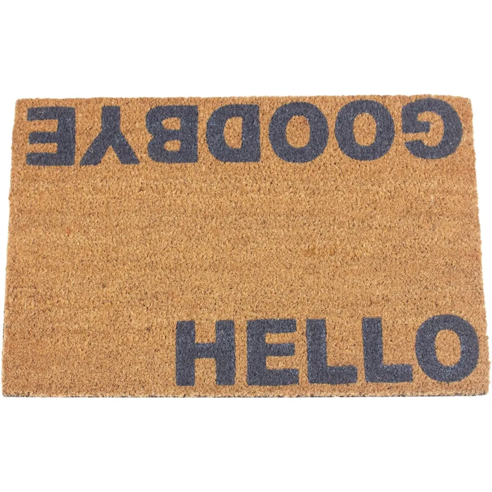 Astley Hello Goodbye Door Mat - Brown, Coir