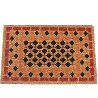 Astley Mosaic Door Mat - Orange, Coir
