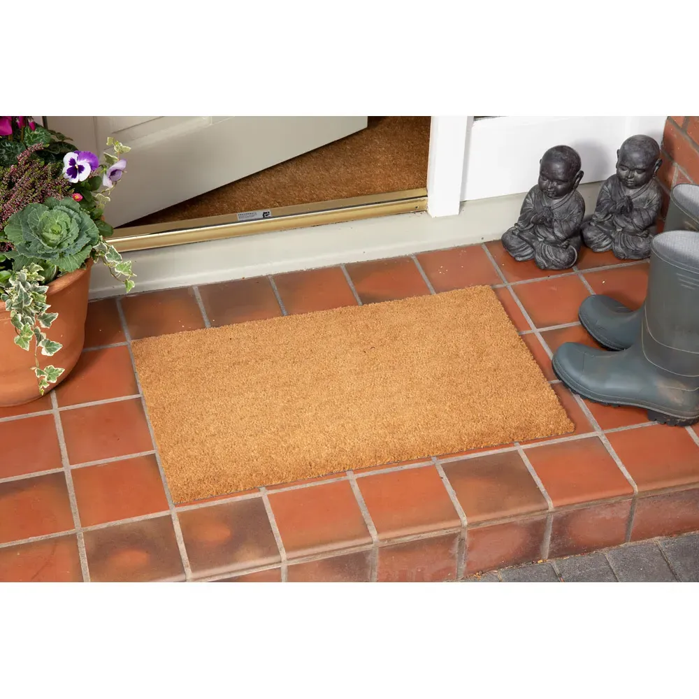 Astley Plain Door Mat 45 x 75cm - Brown, Coir