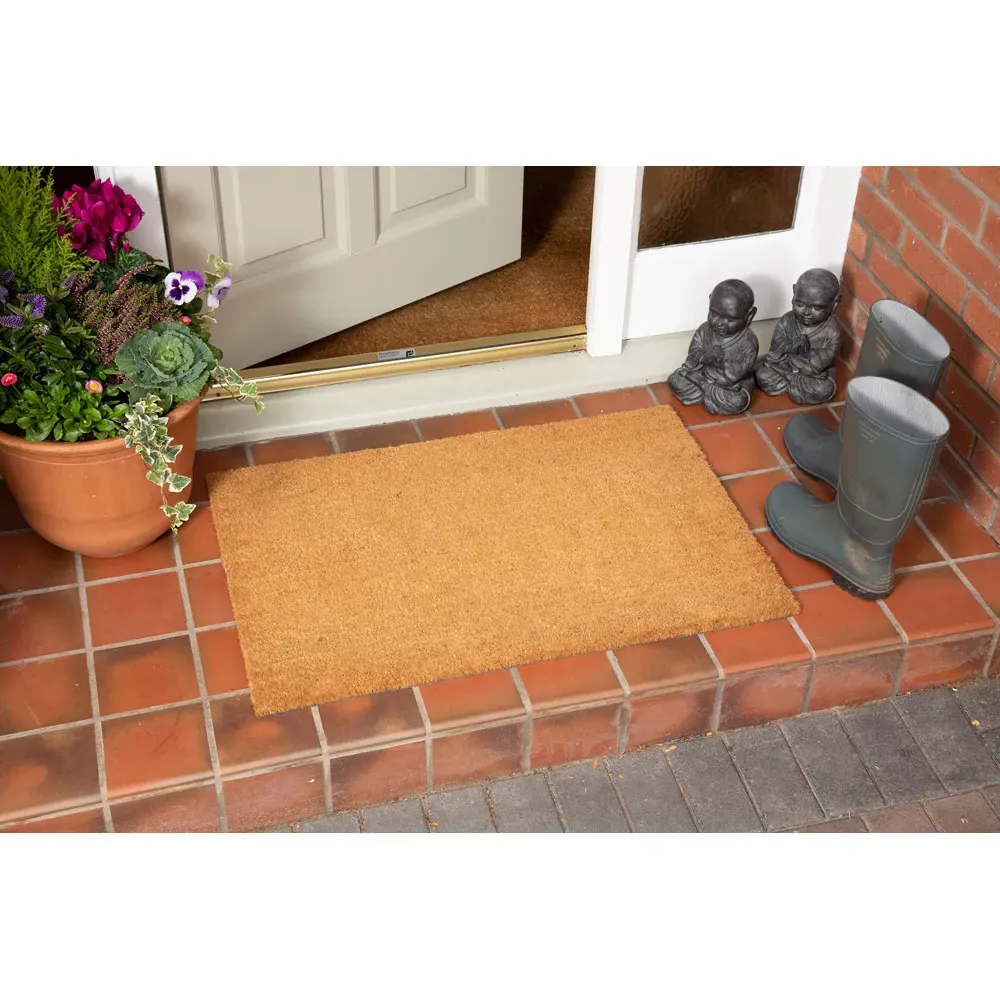Astley Plain Door Mat 60 x 90cm - Brown, Coir