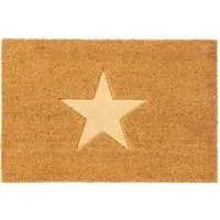 Astley Star Embossed Door Mat - Brown, Coir