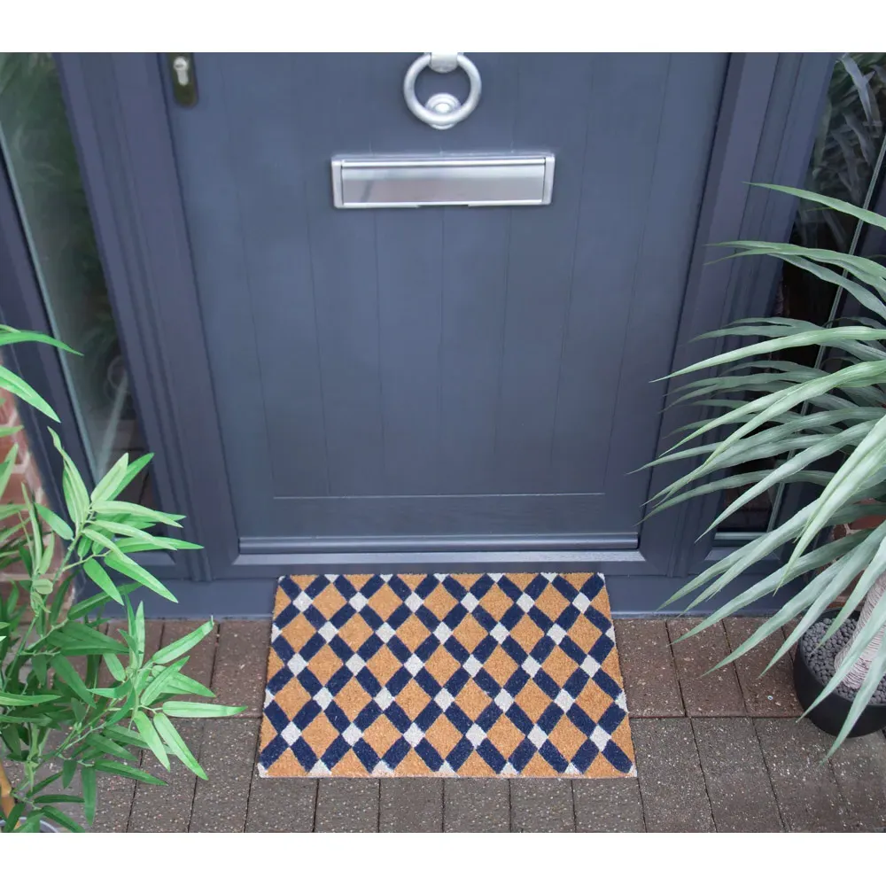 Astley Tile Door Mat - Brown, Coir