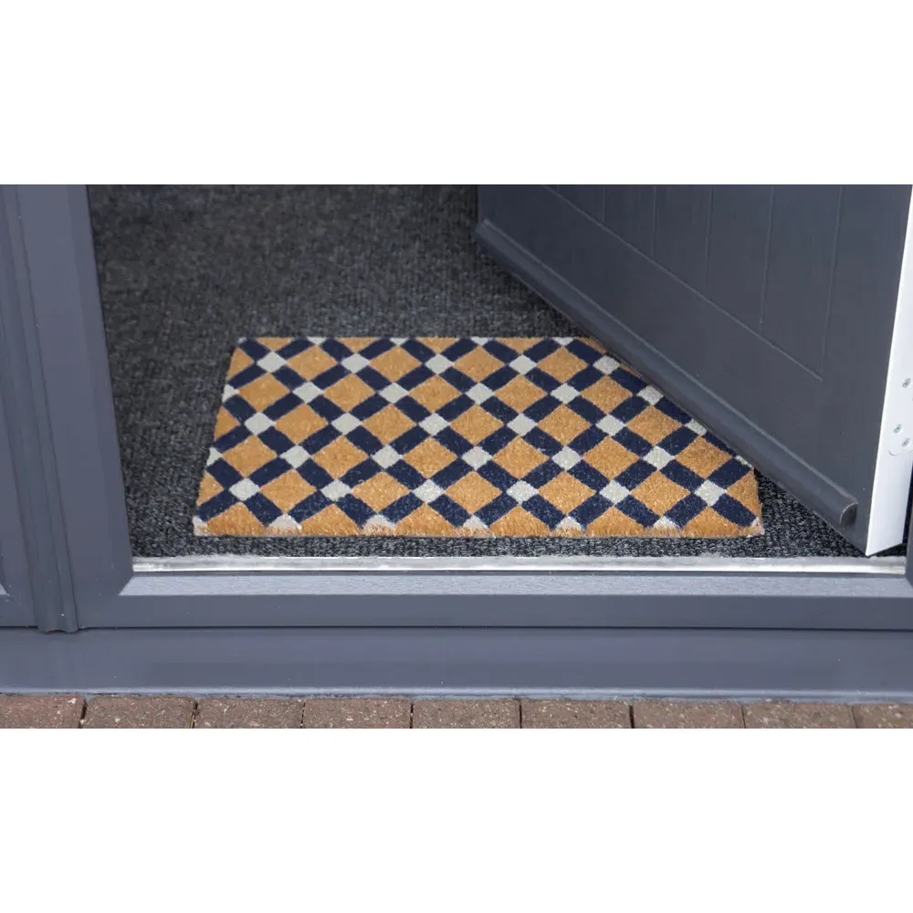 Astley Tile Door Mat - Brown, Coir