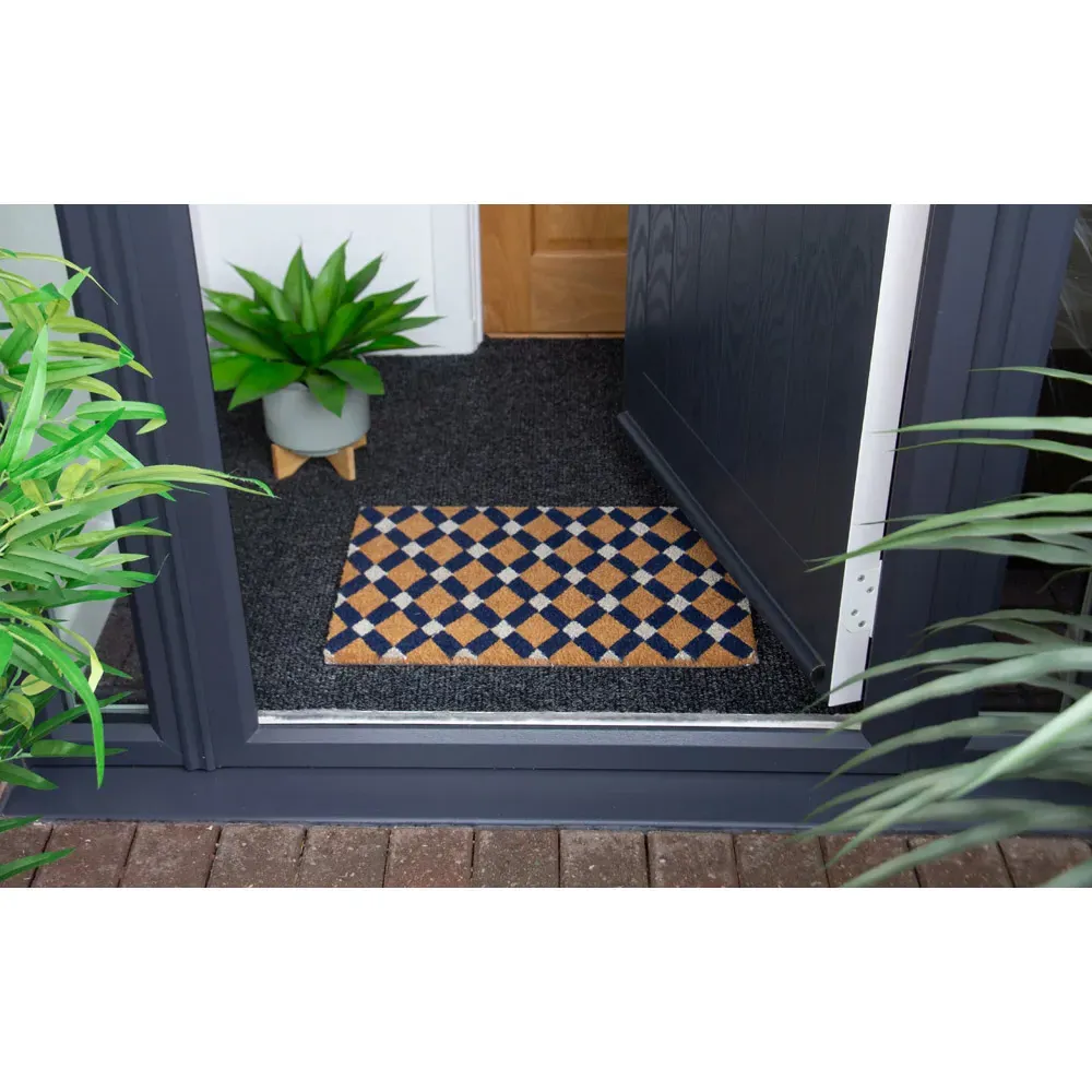 Astley Tile Door Mat - Brown, Coir