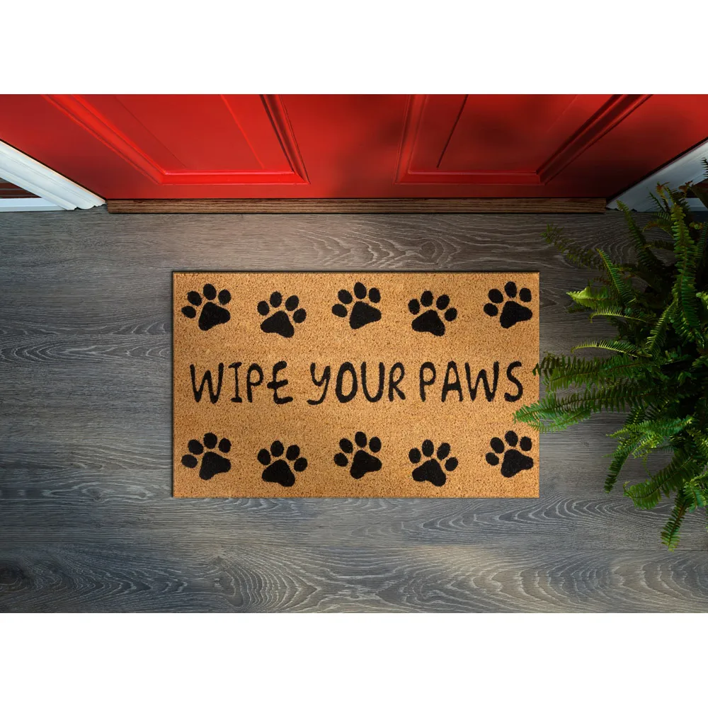 Astley Wipe Your Paws Door Mat - Brown, Coir