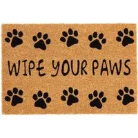 Astley Wipe Your Paws Door Mat - Brown, Coir
