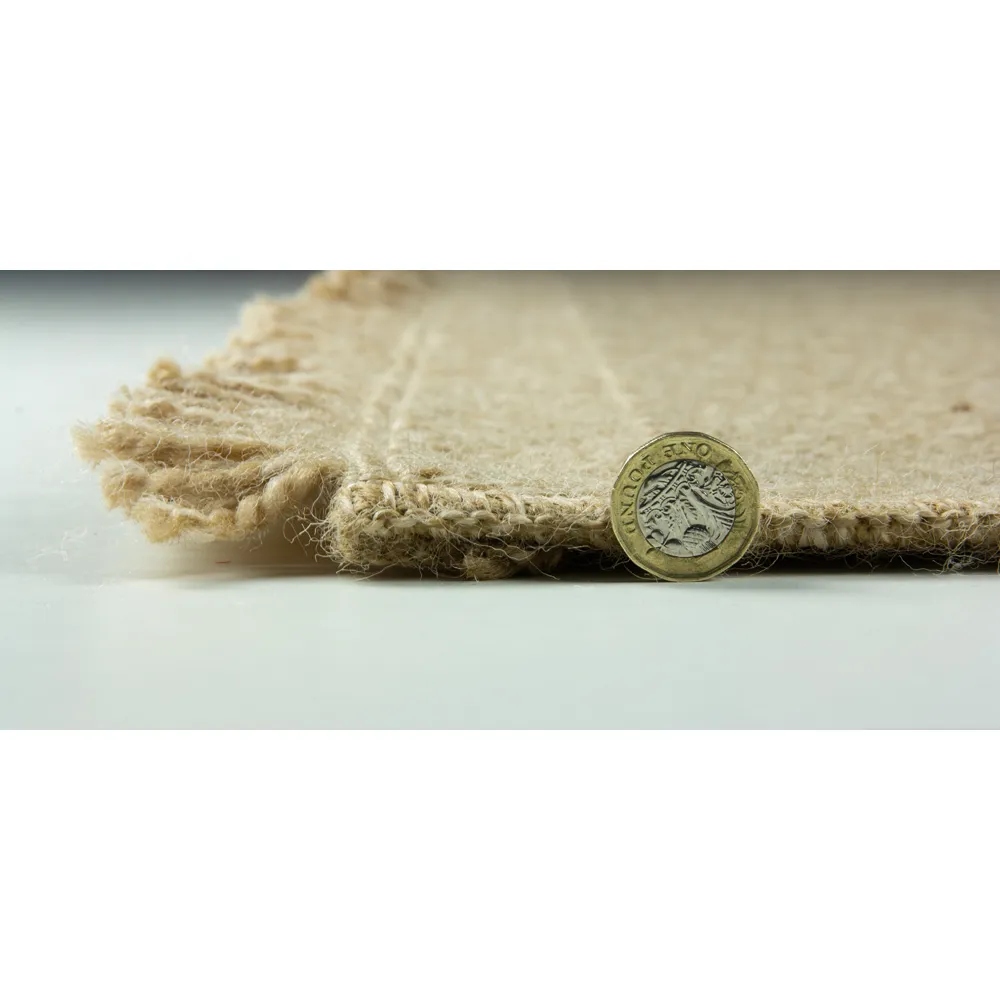 Jute Effect Herringbone Rug - Brown, Polypropylene