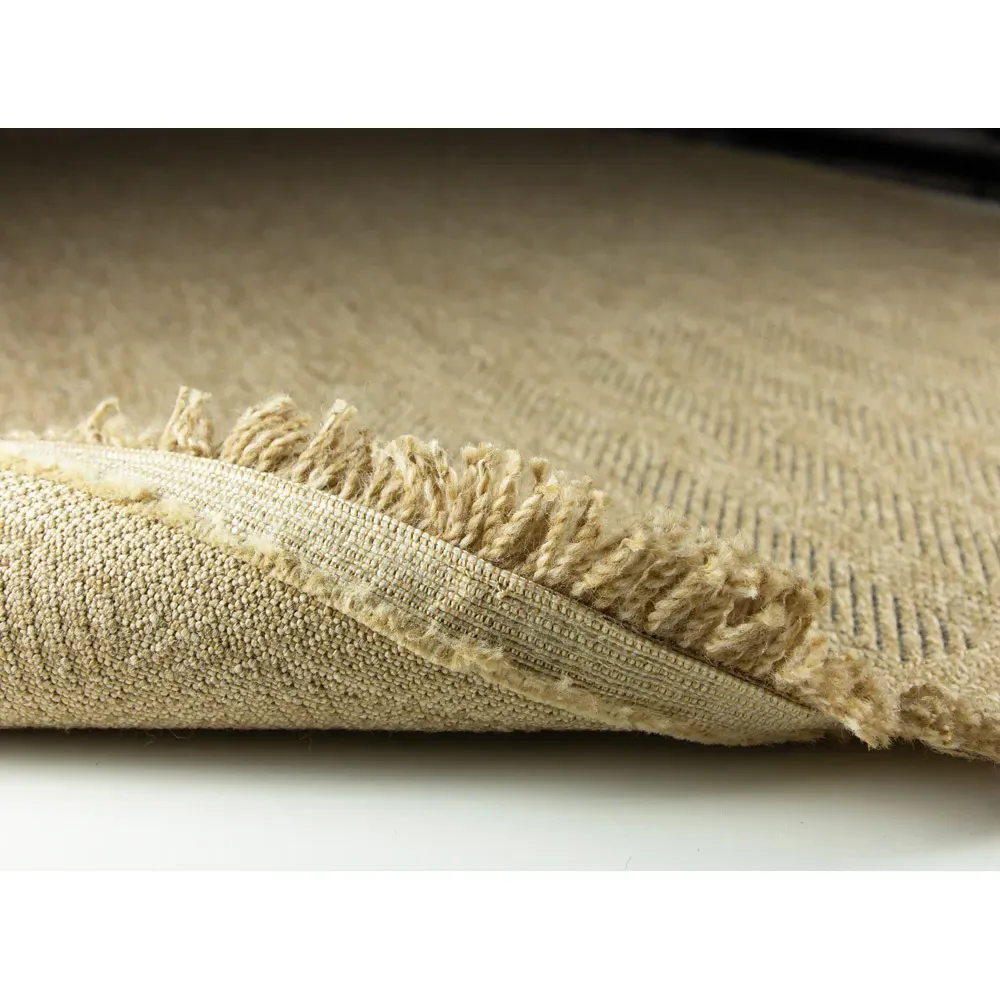 Jute Effect Herringbone Rug - Brown, Polypropylene