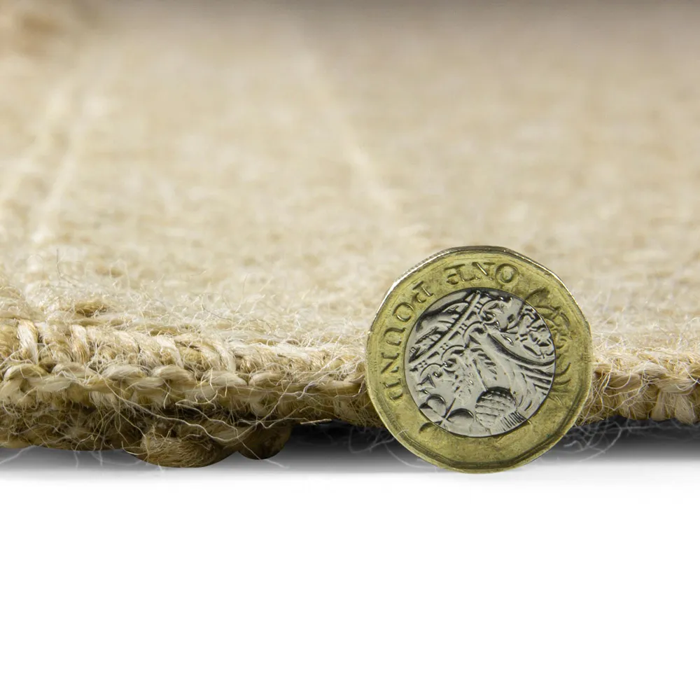 Jute Effect Herringbone Runner - Brown, Polypropylene