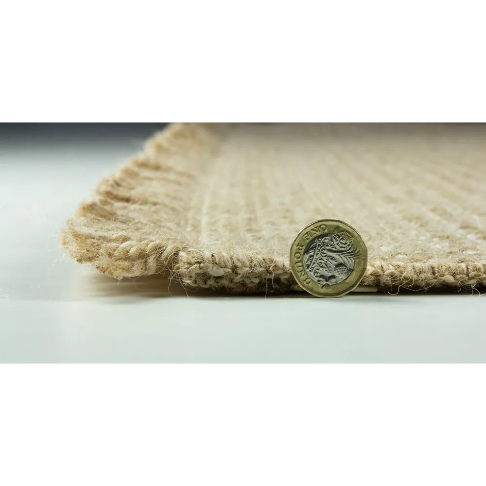 Jute Effect Weave Rug - Brown, Polypropylene