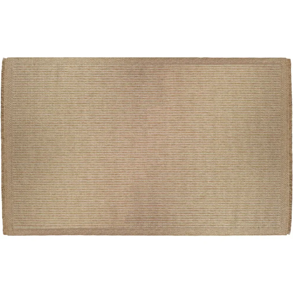 Jute Effect Weave Rug - Brown, Polypropylene