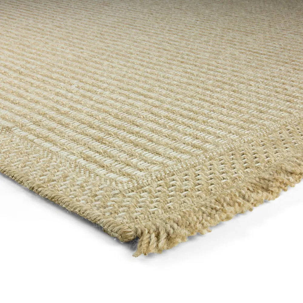 Jute Effect Weave Runner - Brown, Polypropylene