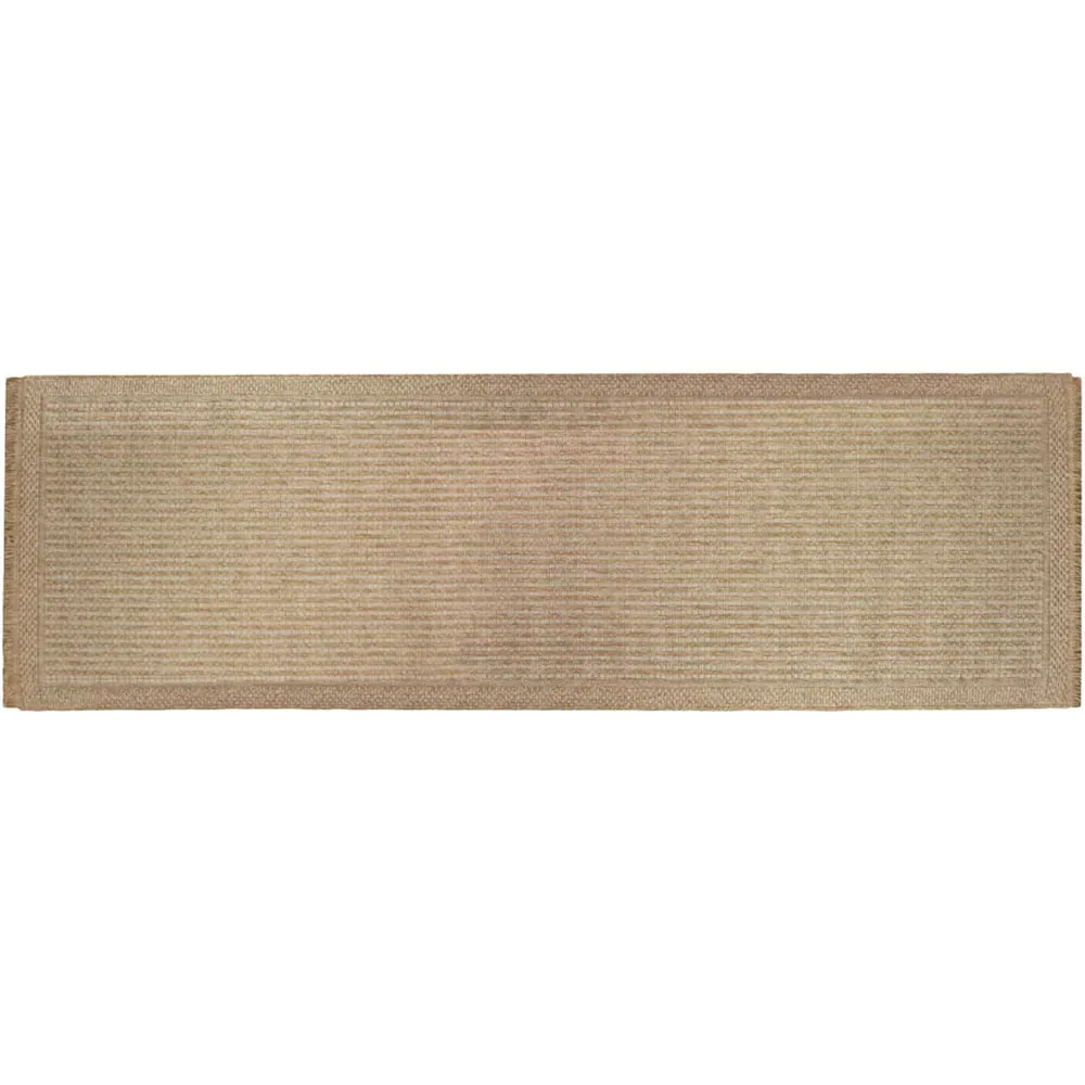 Jute Effect Weave Runner - Brown, Polypropylene
