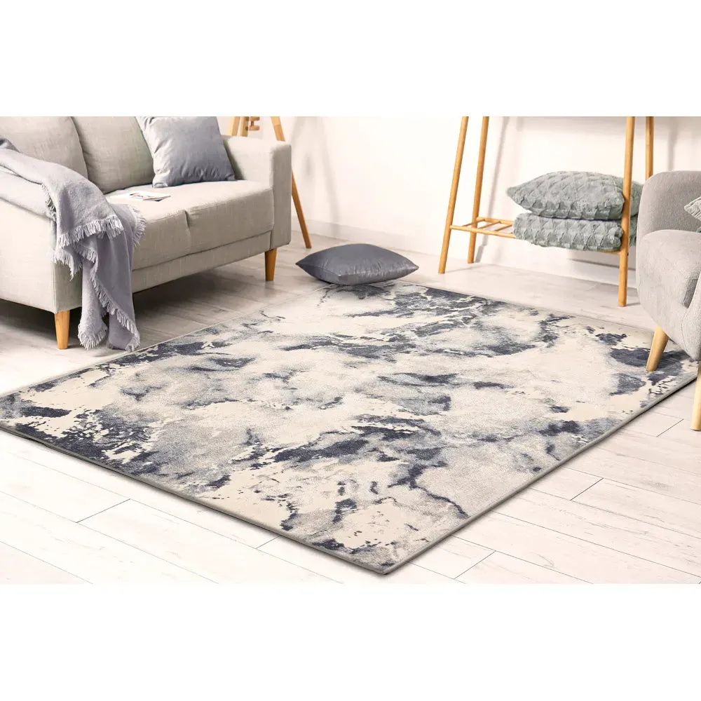 Muse Bahia Marble Rug - Navy, Polypropylene
