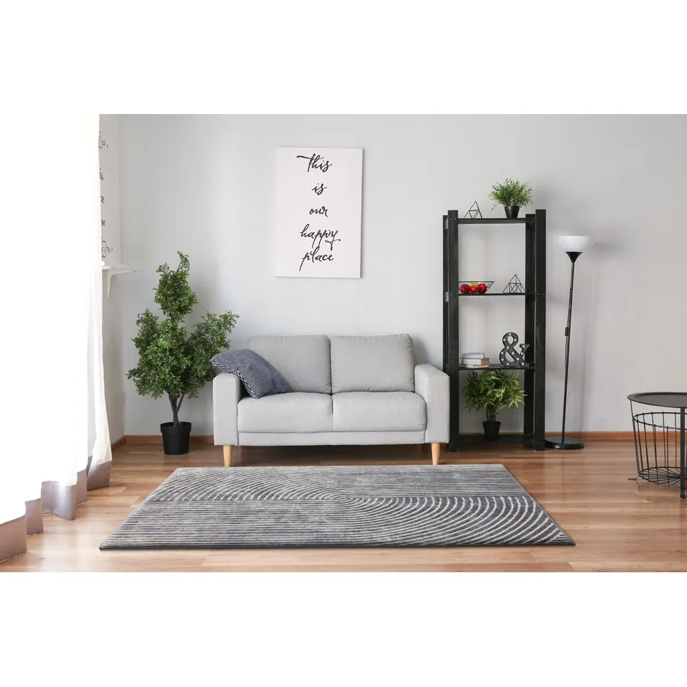 Muse Zen Large Rug - Navy, Polypropylene