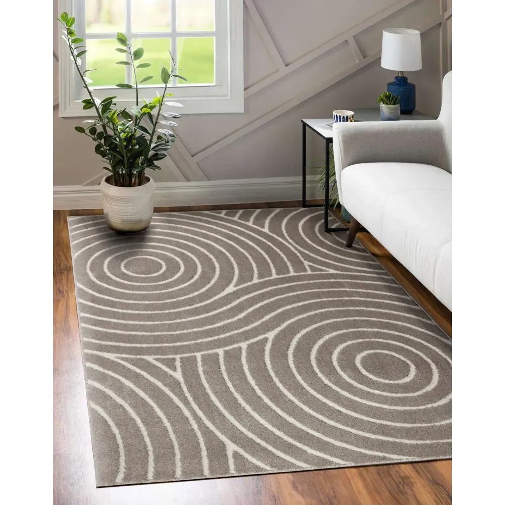 Rhythm Sculpt Rug - Cream, Polypropylene