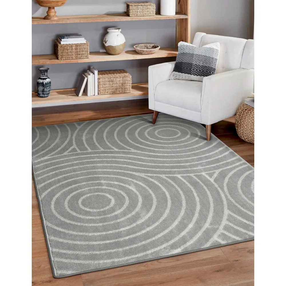 Rhythm Sculpt Rug - Grey, Polypropylene