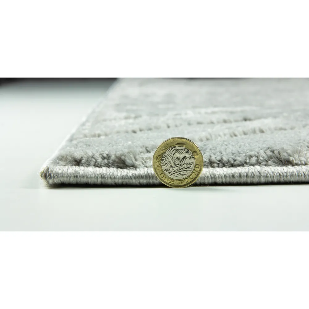 Rhythm Sculpt Rug - Grey, Polypropylene