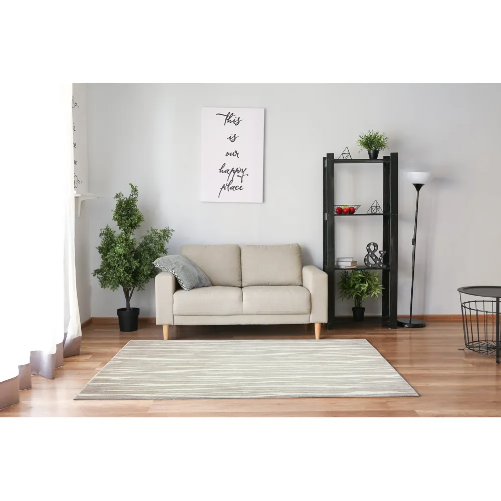 Rhythm Willow Rug 160 x 230cm - Cream, Polypropylene