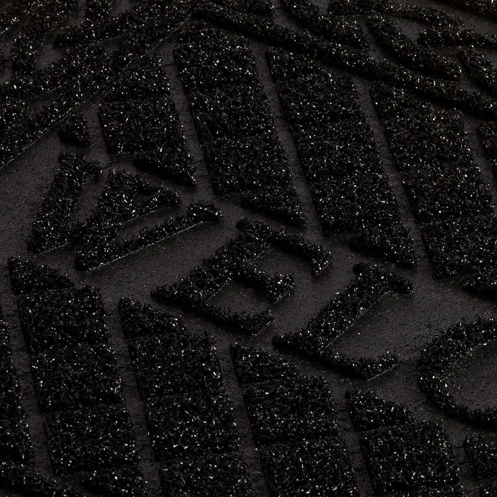 Romiley Welcome Rubber Crumb Scraper Doormat - Black