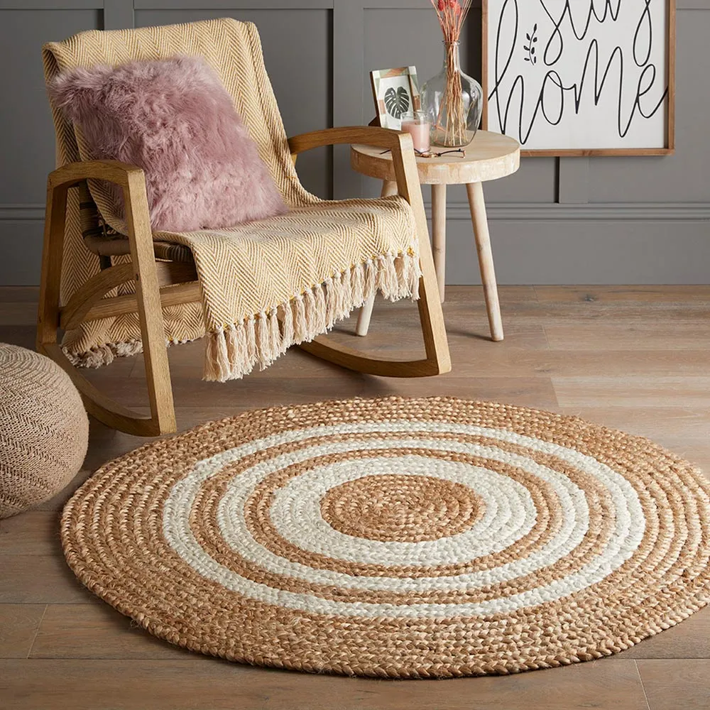 Altrincham Round Jute Rug - Brown