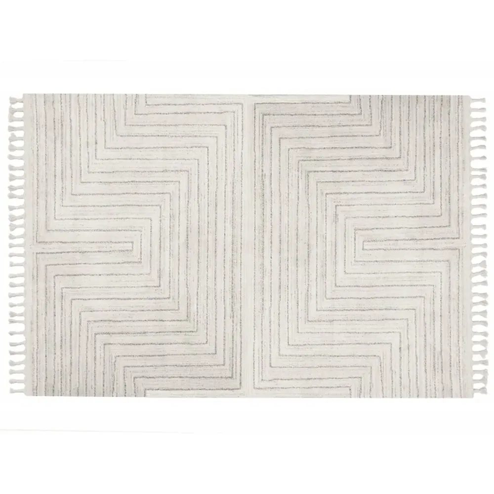Arctic Maze Rug - Natural Grey, Polypropylene