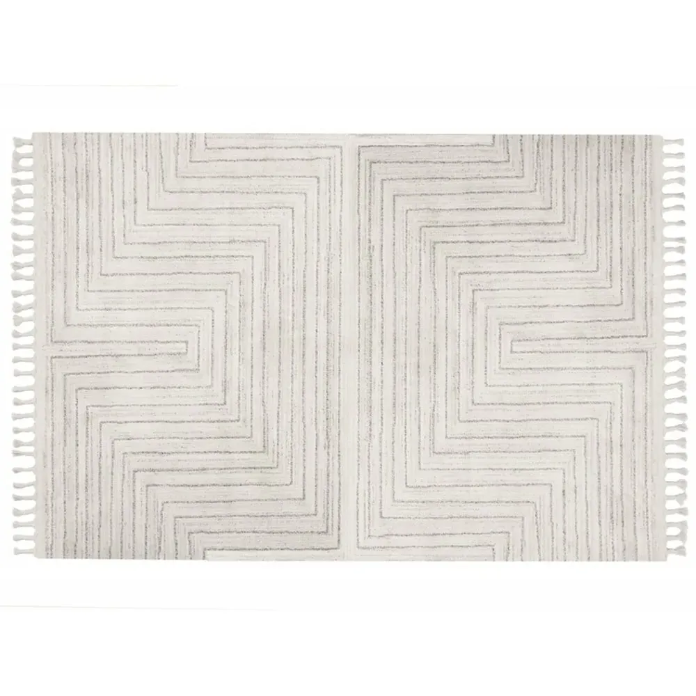 Arctic Maze Rug - Natural Grey, Polypropylene