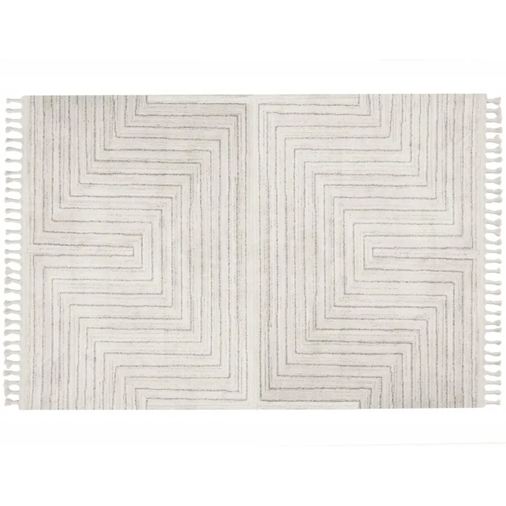 Arctic Maze Rug - Natural Grey, Polypropylene image