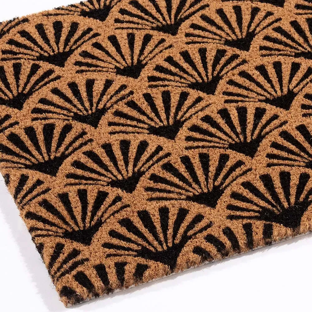 Astley Scallop Coir Doormat - Black